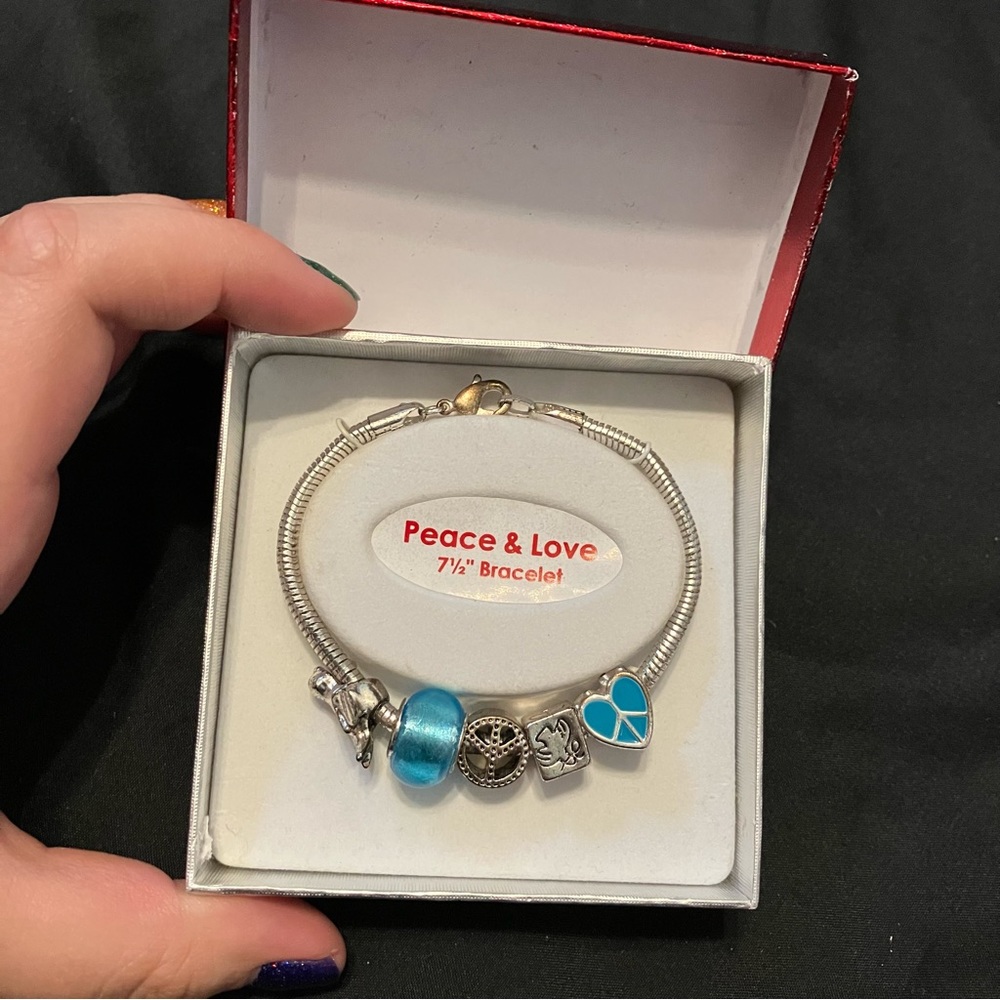 Peace and Love Beaded Bracelet